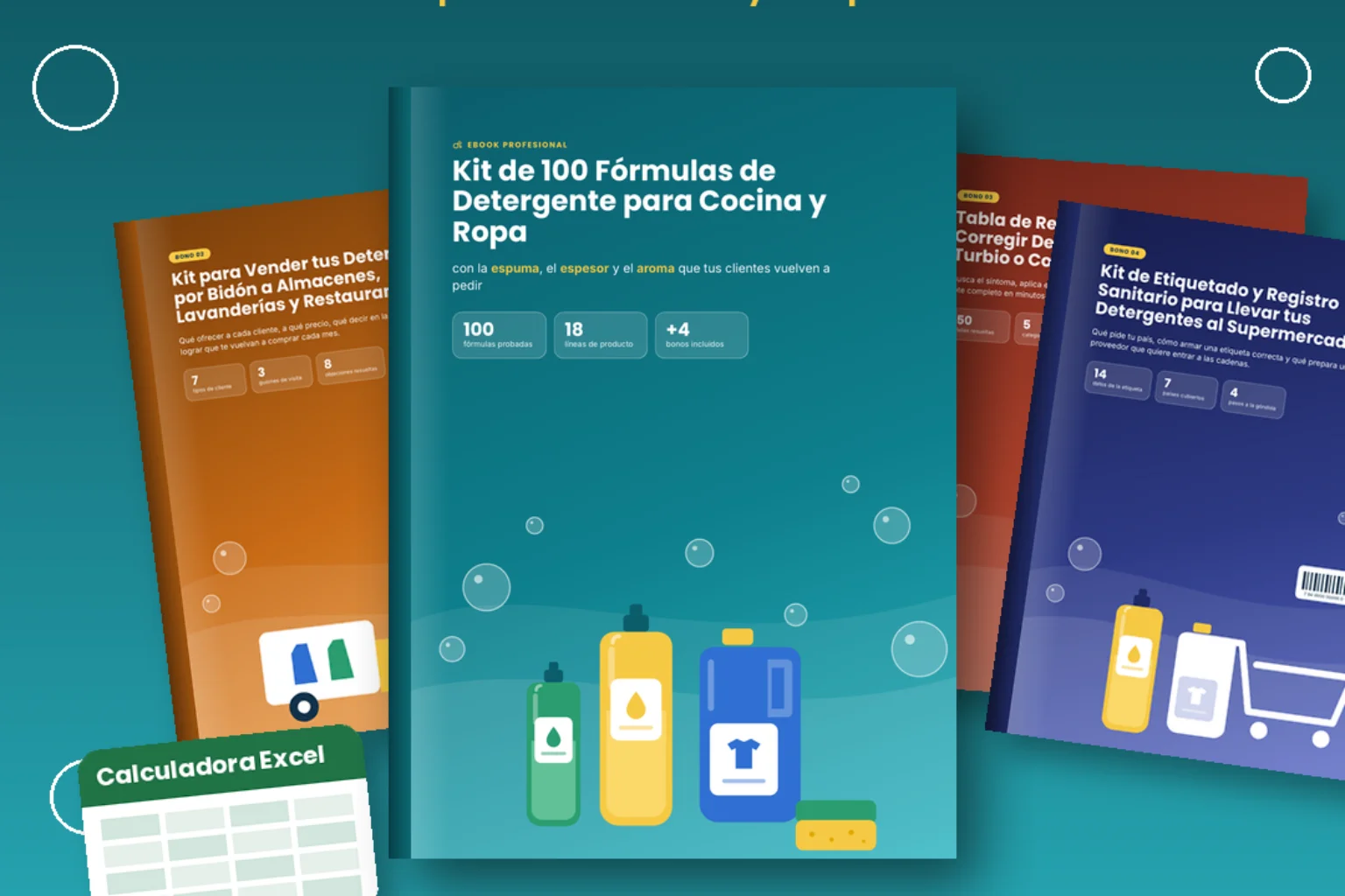 Kit de 100 fórmulas junto a sus 4 bonos